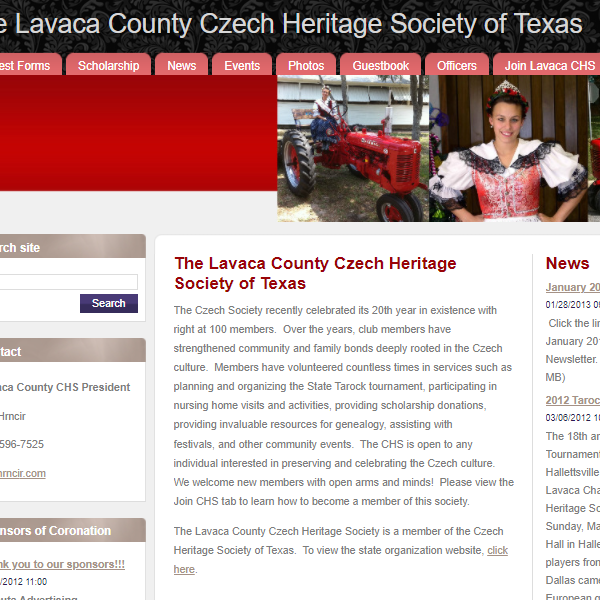 The Lavaca County Czech Heritage Society of Texas - Czech organization in Hallettsville TX